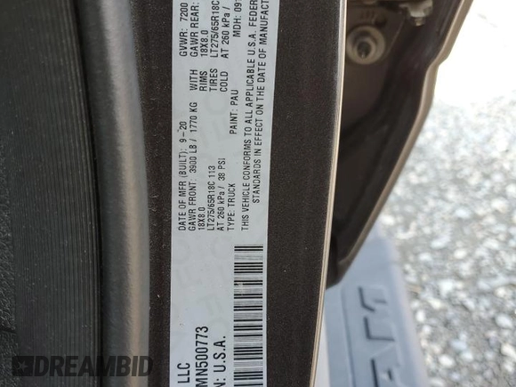 2021 Ram 1500 Tradesman with VIN 1C6SRFNM4MN500773, listed as a Copart auction lot 61540325 with 131,004 mi miles and Salvage title. Bid and sale history available at DreamBid. Image 12.
