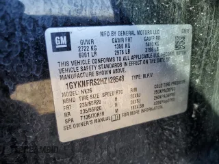 2017 Cadillac XT5 Platinum AWD with VIN 1GYKNFRS2HZ128548, listed as a Copart auction lot 46418065 with 118,071 mi miles and Salvage Title. Bid and sale history available at DreamBid. Image 15.