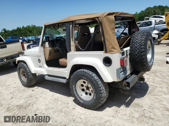 2001 Jeep Wrangler Sahara with VIN 1J4FA59S81P321490, listed as a Copart auction lot 57320005 with 180,959 mi miles and Salvage title. Bid and sale history available at DreamBid. Image 2.