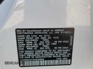 2023 Volkswagen Atlas SE with VIN 1V2WR2CA1PC530856, listed as a Copart auction lot 52601925 with 32,671 mi miles and Salvage title. Bid and sale history available at DreamBid. Image 15.