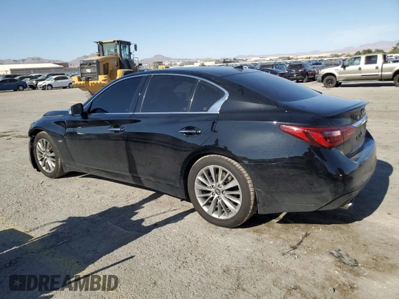 2019 Infiniti Q50 Luxe with VIN JN1EV7APXKM510124, listed as a Copart auction lot 59026325 with 43,228 mi miles and Salvage title. Bid and sale history available at DreamBid. Image 2.