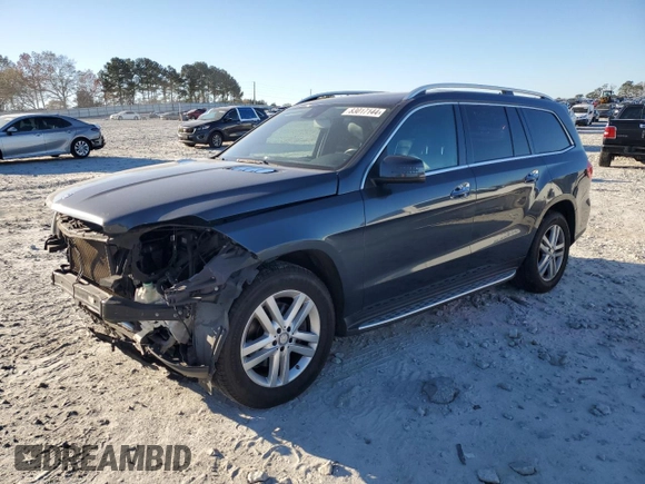 2016 Mercedes-Benz GL with VIN 4JGDF6EE0GA638059, listed as a Copart auction lot 83017144 with 168,505 mi miles and Salvage Title. Bid and sale history available at carsss.com. Image 1.