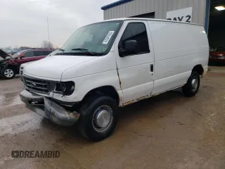 2003 Ford Econoline Cargo with VIN 1FTNE24L93HB95240, listed as a Copart auction lot 43347625 with 220,538 mi miles and Salvage title. Bid and sale history available at DreamBid. Image 1.