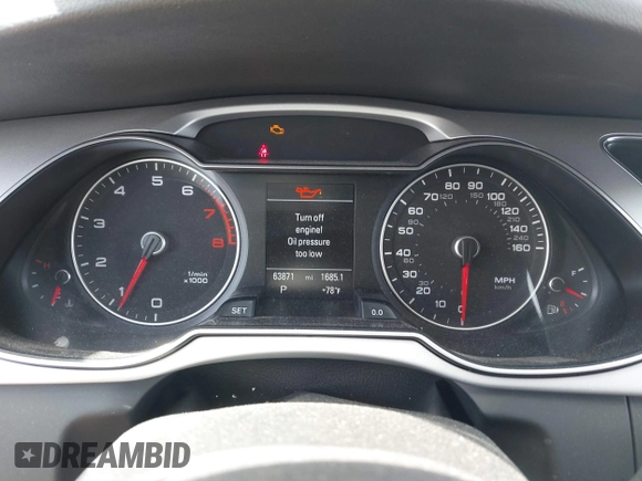 2016 Audi A4 Premium Plus with VIN WAUFFAFL9GN007264, listed as a IAAI auction lot 41861085 with 63,871 mi miles. Bid and sale history available at carsss.com. Image 7.