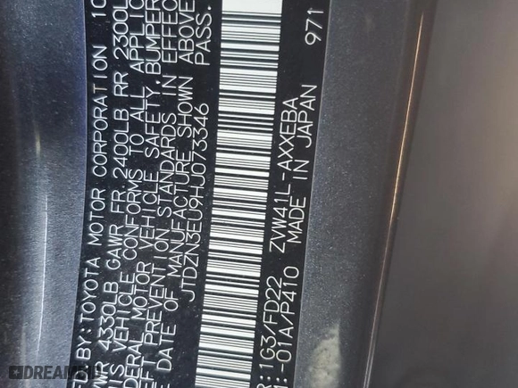 2017 Toyota Prius v Two with VIN JTDZN3EU9HJ073346, listed as a Copart auction lot 50517065 with 95,020 mi miles and Salvage Title. Bid and sale history available at carsss.com. Image 12.