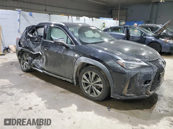 2021 Lexus UX with VIN JTHR9JBH8M2040485, listed as a Copart auction lot 86691384 with 46,907 mi miles and Salvage Title. Bid and sale history available at carsss.com. Image 4.
