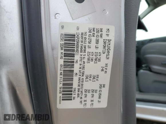 2006 Dodge Caravan SE z VIN 1D4GP25R06B648211, wystawiony jako Copart lot #43266645 z przebiegiem 98 754 mil mil oraz Szkoda całkowita • Salvage title. Historia ofert i sprzedaży dostępna na DreamBid. Obrazek 12.