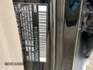 2004 Mercedes-Benz S 55 AMG with VIN WDBNG74J04A407814, listed as a Copart auction lot 47820895 with 57,096 mi miles and Salvage Title. Bid and sale history available at DreamBid. Image 12.
