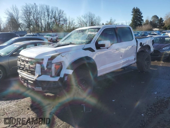 2024 Ford F-150 Raptor with VIN 1FTFW1RG1RFA22551, listed as a Copart auction lot 41604745 with 5,474 mi miles and Salvage Title. Bid and sale history available at DreamBid. Image 1.