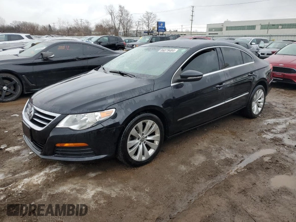 2012 Volkswagen CC Sport PZEV with VIN WVWMP7AN0CE533828, listed as a Copart auction lot 86079484 with 105,371 mi miles and Salvage Title. Bid and sale history available at carsss.com. Image 1.