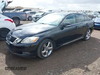 2008 Lexus GS 350 with VIN JTHBE96S880040733, listed as a IAAI auction lot 41943155 with 196,380 mi miles. Bid and sale history available at carsss.com. Image 2.