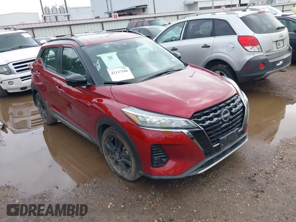 2023 Nissan Kicks SR with VIN 3N1CP5DV7PL537881, listed as a IAAI auction lot 42127180 with 49,839 mi miles. Bid and sale history available at carsss.com. Image 1.