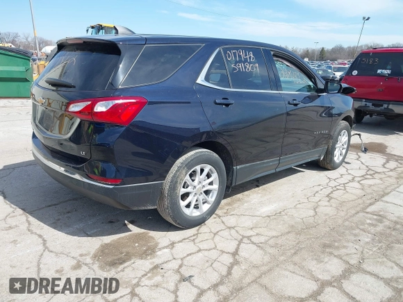 2020 Chevrolet Equinox LT with VIN 3GNAXKEV4LS591809, listed as a IAAI auction lot 41830359 with 24,452 mi miles. Bid and sale history available at carsss.com. Image 4.
