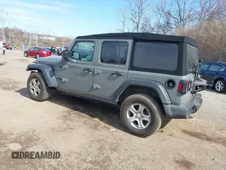 2021 Jeep Wrangler Unlimited Sport S with VIN 1C4HJXDG9MW836411, listed as a IAAI auction lot 41844148 with 17,955 mi miles. Bid and sale history available at carsss.com. Image 3.