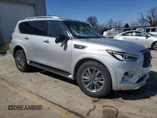 2021 Infiniti QX80 LUXE with VIN JN8AZ2AE0M9271825, listed as a Copart auction lot 47971325 with 86,378 mi miles and Salvage Title. Bid and sale history available at carsss.com. Image 4.