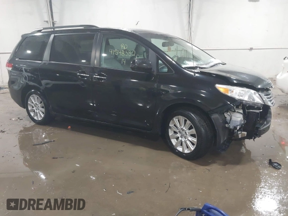 2014 Toyota Sienna Ltd with VIN 5TDDK3DC7ES072058, listed as a IAAI auction lot 41548332 with 153,742 mi miles. Bid and sale history available at carsss.com. Image 1.