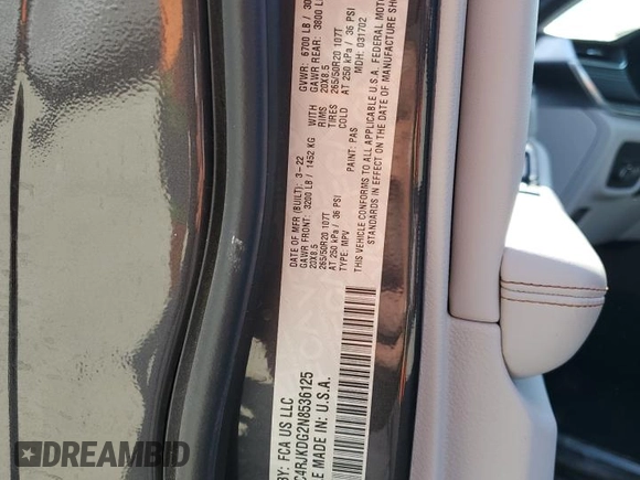 2022 Jeep Grand Cherokee Overland with VIN 1C4RJKDG2N8536125, listed as a Copart auction lot 50843965 with 70,865 mi miles and Salvage title. Bid and sale history available at DreamBid. Image 13.
