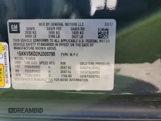 2017 GMC Acadia Limited z VIN 1GKKVSKD2HJ300798, wystawiony jako Copart lot #54194695 z przebiegiem 39 015 mil mil oraz Szkoda całkowita • Salvage title. Historia ofert i sprzedaży dostępna na DreamBid. Obrazek 14.