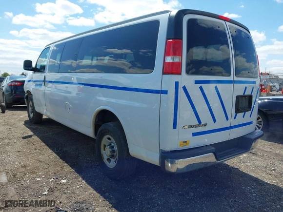 2017 Chevrolet Express Passenger LT with VIN 1GAZGPFF4H1242182, listed as a IAAI auction lot 42020122 with 51,100 mi miles. Bid and sale history available at carsss.com. Image 3.