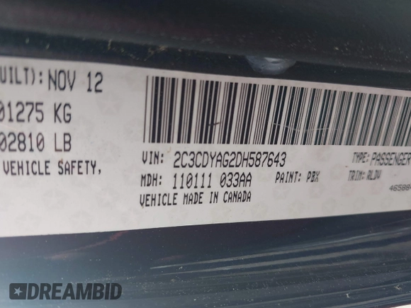 2013 Dodge Challenger SXT z VIN 2C3CDYAG2DH587643, wystawiony jako IAAI lot #41964792 z przebiegiem 179 791 mil mil oraz . Historia ofert i sprzedaży dostępna na DreamBid. Obrazek 9.