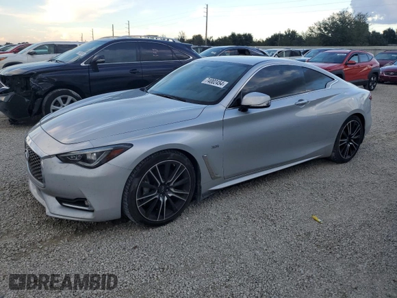 2018 Infiniti Q60 Sport with VIN JN1EV7EK8JM343131, listed as a Copart auction lot 74002454 with Not Provided miles and Salvage Title. Bid and sale history available at DreamBid. Image 1.