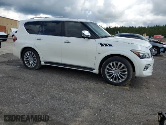 2015 Infiniti QX80 z VIN JN8AZ2NF0F9574531, wystawiony jako Copart lot #56172755 z przebiegiem 190 249 mil mil oraz Czysty tytuł • Clean title. Historia ofert i sprzedaży dostępna na DreamBid. Obrazek 4.
