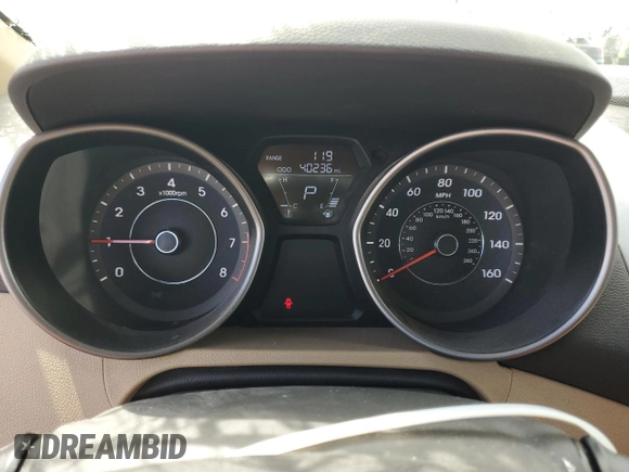 2013 Hyundai Elantra Limited with VIN 5NPDH4AE7DH249156, listed as a Copart auction lot 55847945 with 40,236 mi miles and Salvage Title. Bid and sale history available at DreamBid. Image 9.