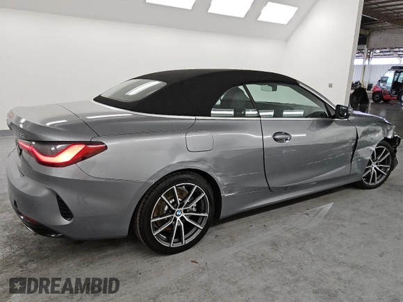 2025 BMW 4 Series 430i xDrive with VIN WBA53DB00SCS20075, listed as a Copart auction lot 50836885 with 22,549 mi miles and Clean Title. Bid and sale history available at DreamBid. Image 3.