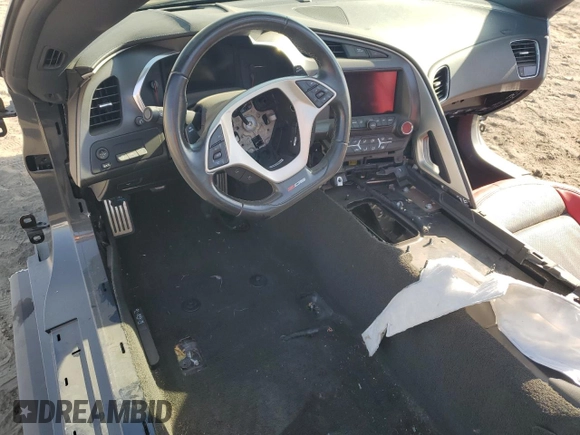 2017 Chevrolet Corvette Z06 1LZ with VIN 1G1YN2D64H5606942, listed as a Copart auction lot 68897834 with 0 mi miles and Salvage Title. Bid and sale history available at carsss.com. Image 8.