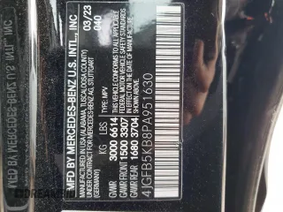 2023 Mercedes-Benz GLE 450 with VIN 4JGFB5KB8PA951630, listed as a Copart auction lot 44431765 with 36,810 mi miles and Salvage title. Bid and sale history available at DreamBid. Image 13.