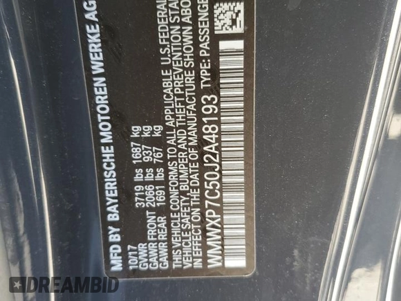2018 MINI Hardtop Cooper S with VIN WMWXP7C50J2A48193, listed as a Copart auction lot 62271415 with 23,105 mi miles and Salvage title. Bid and sale history available at DreamBid. Image 12.