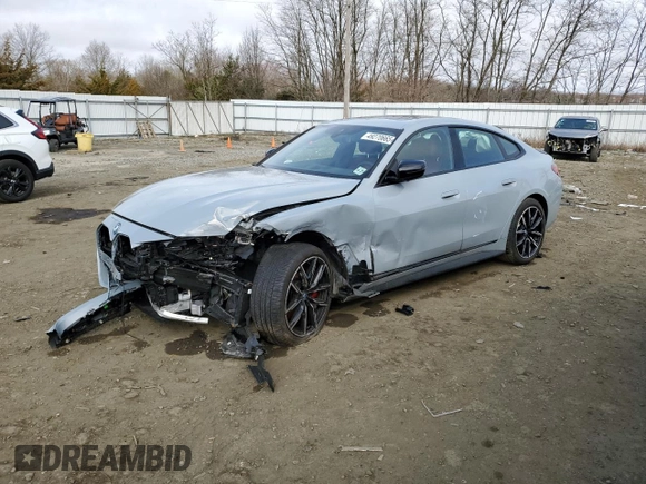 2023 BMW i4 eDrive40 z VIN WBY73AW04PFN71418, wystawiony jako Copart lot #49270665 z przebiegiem Nie podano mil oraz Szkoda całkowita • Salvage title. Historia ofert i sprzedaży dostępna na DreamBid. Obrazek 1.