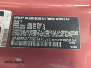 2013 MINI Hardtop S z VIN WMWSV3C56DT476032, wystawiony jako IAAI lot #42265885 z przebiegiem 120 188 mil mil oraz . Historia ofert i sprzedaży dostępna na DreamBid. Obrazek 9.