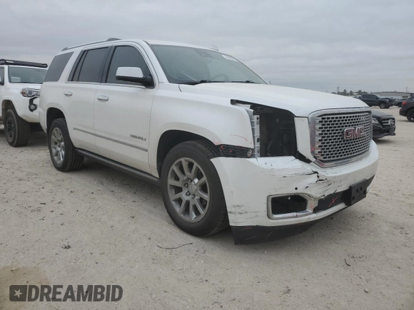 2017 GMC Yukon Denali with VIN 1GKS1CKJ5HR208979, listed as a Copart auction lot 44455835 with 99,954 mi miles and Salvage Title. Bid and sale history available at carsss.com. Image 4.