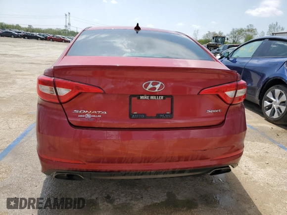 2015 Hyundai Sonata Sport with VIN 5NPE34AF4FH049589, listed as a Copart auction lot 54832855 with Not provided miles and Salvage title. Bid and sale history available at DreamBid. Image 6.