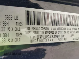 2018 Jeep Cherokee Limited с VIN 1C4PJLDB2JD531364, выставлен на аукционе IAAI как лот 42020062 с пробегом 123 777 миль миль и . История ставок и продаж доступна на DreamBid. Изображение 9.
