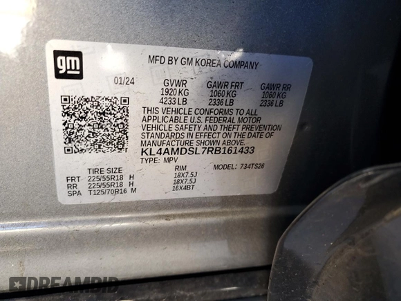 2024 Buick Encore GX Sport Touring with VIN KL4AMDSL7RB161433, listed as a Copart auction lot 47361095 with 22,779 mi miles and Salvage Title. Bid and sale history available at DreamBid. Image 12.