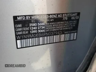2023 Mercedes-Benz EQB 300 z VIN W1N9M0KB6PN037943, wystawiony jako Copart lot #66297803 z przebiegiem 1734 mil mil oraz . Historia ofert i sprzedaży dostępna na DreamBid. Obrazek 14.