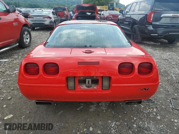 1996 Chevrolet Corvette with VIN 1G1YY22P6T5110052, listed as a Copart auction lot 64186044 with 0 mi miles and Salvage Title. Bid and sale history available at carsss.com. Image 6.