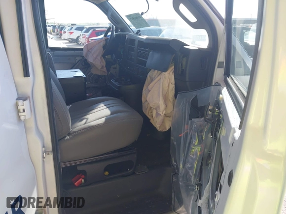 2019 Chevrolet Express Cargo Van with VIN 1GCWGAFP0K1163129, listed as a IAAI auction lot 41984551 with 50,069 mi miles. Bid and sale history available at carsss.com. Image 5.