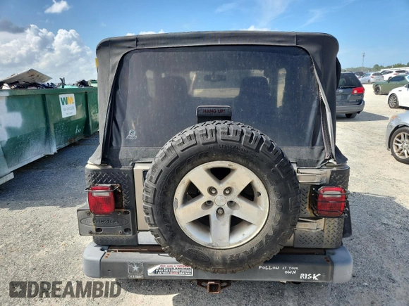 2003 Jeep Wrangler Rubicon with VIN 1J4FA69S13P310131, listed as a Copart auction lot 59139025 with 260,349 mi miles and Salvage title. Bid and sale history available at DreamBid. Image 6.