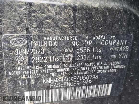 2023 Hyundai Ioniq 6 Preferred z VIN KMHM34ACXPA050798, wystawiony jako Copart lot #55333134 z przebiegiem 14 680 mil mil oraz Szkoda całkowita • Salvage title. Historia ofert i sprzedaży dostępna na DreamBid. Obrazek 12.