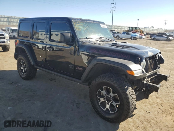 2022 Jeep Wrangler Unlimited Rubicon with VIN 1C4JJXFM6NW175930, listed as a Copart auction lot 80345034 with 27,265 mi miles and Salvage title. Bid and sale history available at DreamBid. Image 4.
