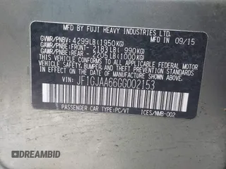 2016 Subaru Impreza z VIN JF1GJAA66GG002153, wystawiony jako IAAI lot #41681970 z przebiegiem 187 000 mil mil oraz . Historia ofert i sprzedaży dostępna na DreamBid. Obrazek 9.