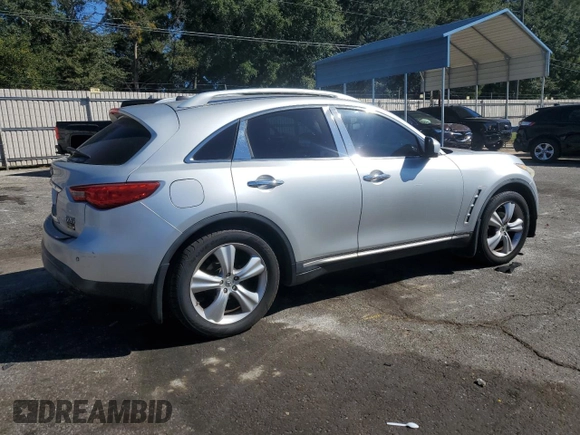 2010 Infiniti FX35 with VIN JN8AS1MU4AM800770, listed as a Copart auction lot 76324424 with 301,279 mi miles and Salvage Title. Bid and sale history available at carsss.com. Image 3.