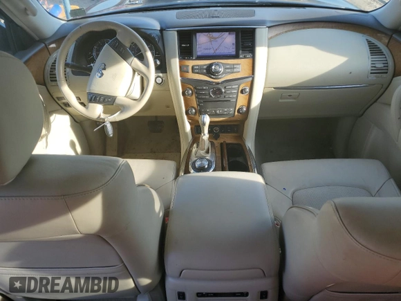 2012 Infiniti QX56 8-passenger with VIN JN8AZ2NC5C9317964, listed as a Copart auction lot 81975304 with 163,819 mi miles and Salvage Title. Bid and sale history available at carsss.com. Image 8.