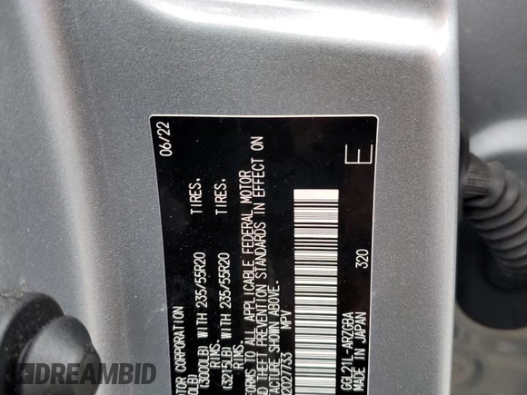 2022 Lexus RX 350L with VIN JTJHZKEA2N2027733, listed as a Copart auction lot 55650235 with 29,422 mi miles and Salvage title. Bid and sale history available at DreamBid. Image 14.