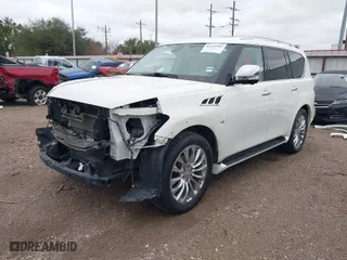 2015 Infiniti QX80 with VIN JN8AZ2NDXF9770846, listed as a IAAI auction lot 41269581 with 84,706 mi miles. Bid and sale history available at carsss.com. Image 2.