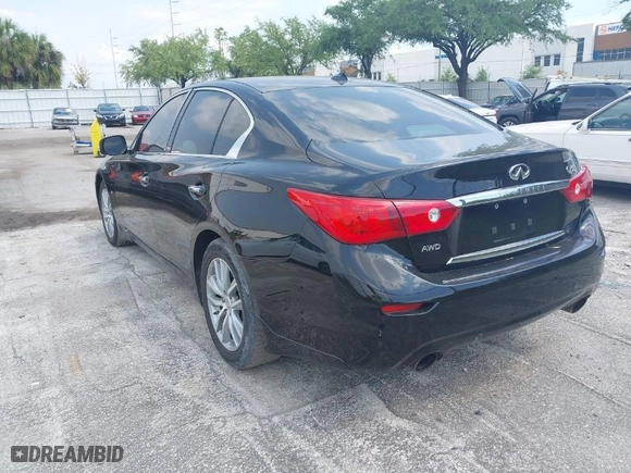 2015 Infiniti Q50 Premium with VIN JN1BV7AR9FM415466, listed as a IAAI auction lot 41960277 with 164,446 mi miles. Bid and sale history available at carsss.com. Image 3.