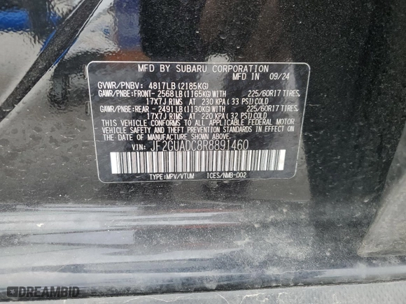 2024 Subaru Crosstrek Premium with VIN JF2GUADC8R8891460, listed as a Copart auction lot 48700035 with 5,225 mi miles and Salvage Title. Bid and sale history available at carsss.com. Image 13.